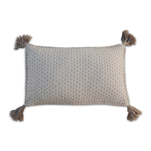 Hand Quilted Cotton Pillow with Tassels